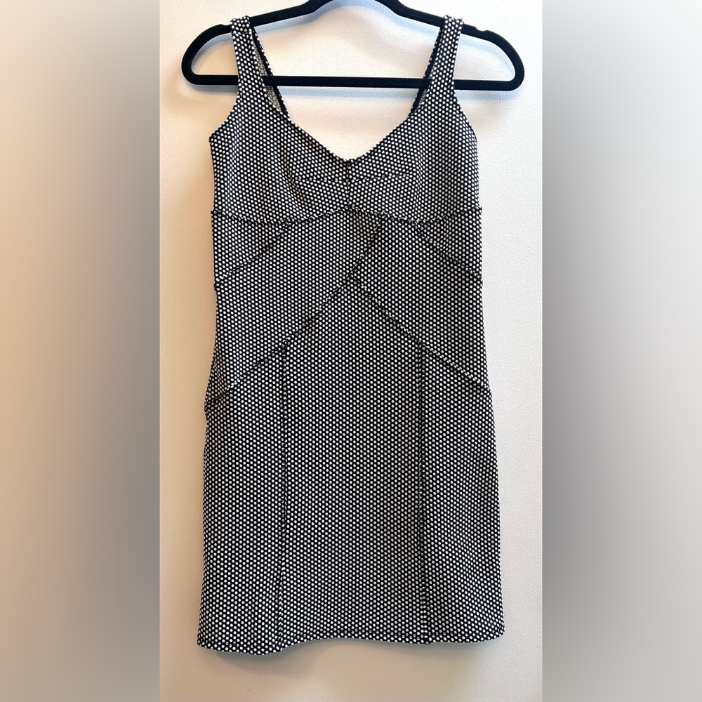 Free People Intimately Black & White Polka Dot Zig Zag Mini Dress